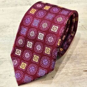 Zianetti Italian Silk Collection Satin Silk Tie -  3.25" Width - Burgundy Red